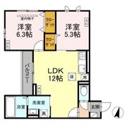 DーROOM遠見塚Ⅱの間取り画像