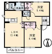レフィナード B棟の間取り画像