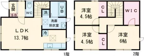 Bird Garden 津村町 Dの間取り画像