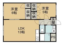 ラフォーレ鷹の子の間取り画像