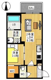 REGALEST 花尻Ⅲ（レガリスト ハナジリスリー）の間取り画像