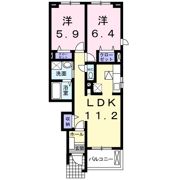 プラシード江津Bの間取り画像
