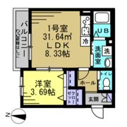 ユニバーサルオアシスⅠの間取り画像