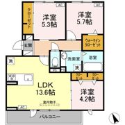 D-avance朝日 A棟の間取り画像