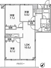 ｱｰﾊﾞﾝﾌﾗｯﾂつつじヶ丘の間取り画像