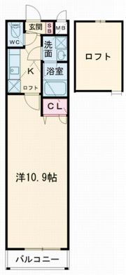 フジパレス津久野Ⅱ番館の間取り画像