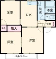 スリーゼハイツHAMA A棟の間取り画像