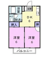田胡ハイツ Bの間取り画像