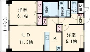 ルーカス長崎諫早Ⅰの間取り画像