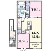 メディオ パーロ Aの間取り画像