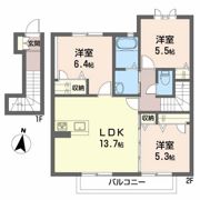 シャーメゾン中久万Bの間取り画像