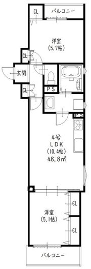 クリエオーレ私市山手の間取り画像