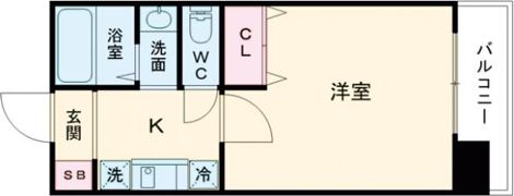 レジディア三宮東の間取り画像