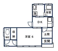 川戸平屋戸建の間取り画像