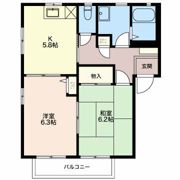 ヴィラ千原崎 Dの間取り画像