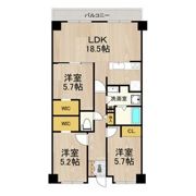 PHOENIX COURT 交野Iの間取り画像