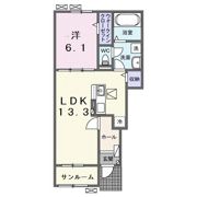 小張プレイスⅠの間取り画像