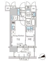 パークアクシス上野グレイスコートの間取り画像