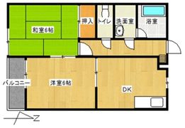 グリーンヒルズ朝暉6番館の間取り画像