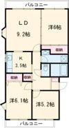 ルミエール緑岡Bの間取り画像