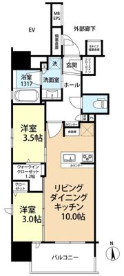 デュオヴェール西新corsoの間取り画像