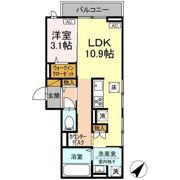 D-ROOM都賀2丁目Ⅰ棟の間取り画像