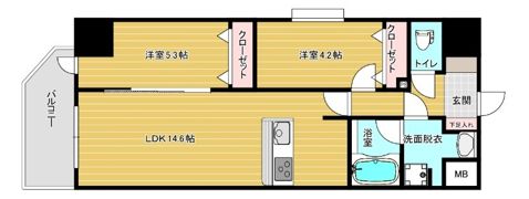 リファレンスリバービュー室見の間取り画像