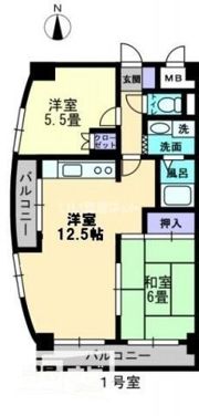 松島フラットの間取り画像