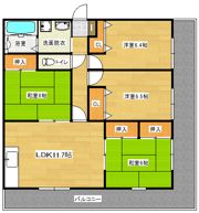 龍ハイツの間取り画像