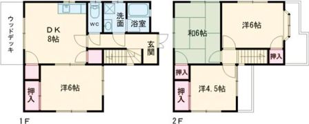 梅森貸家の間取り画像