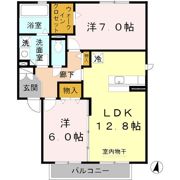 クレールふたがみの間取り画像