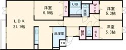 リアライズ松陰Ⅵの間取り画像