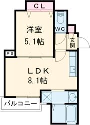 クリエオーレ瓜破東の間取り画像