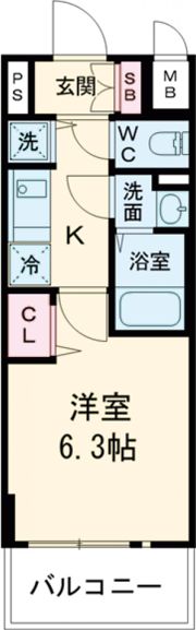プレサンスみなと元町駅前の間取り画像