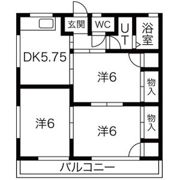 栗木山ハイツ2棟の間取り画像