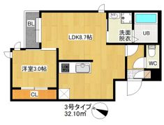 Grandtic Perfetto（ペルフェット） Futsukaichiの間取り画像
