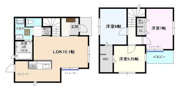 西今宿狐海道一1－1KODATEXⅣ－Aの間取り画像