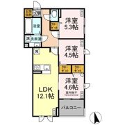 D-ROOM田町Bの間取り画像