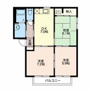グランデュールかのう Bの間取り画像