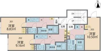 カインドネス東大和Southの間取り画像
