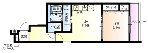 フジパレス春木駅北Ⅱ番館の間取り画像