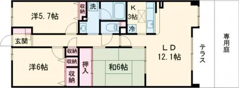 生駒東松ヶ丘アーバンコンフォートの間取り画像