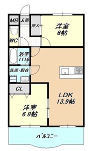メゾン岩室の間取り画像