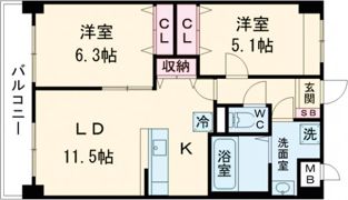 ルーカス長崎諫早Ⅰの間取り画像