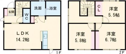 コスモグレイス B棟の間取り画像