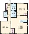 レガール北野 Aの間取り画像