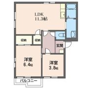 グリーンハイツ蔵波Bの間取り画像