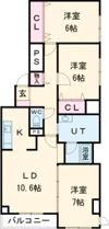 ハイツシーブリーズ漁火通の間取り画像
