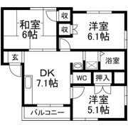 まるたか観光みのりテラスハウス Aの間取り画像