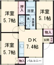 まるたか観光みのりテラスハウス Bの間取り画像